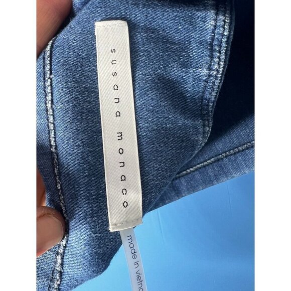 SUSANA MONACO Denim mico tube Strapless Bandeau Top COUNTRY CONCERT SUMMER - Picture 7 of 7